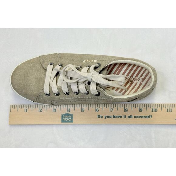Taos Star Shoes Women's Sz 7.5 Canvas Low Top Lace Up Comfort Sneakers Khaki Tan - Picture 11 of 11